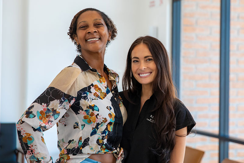 Dr. Alyssa Mencini with Kyanna, full mouth dental implant patient